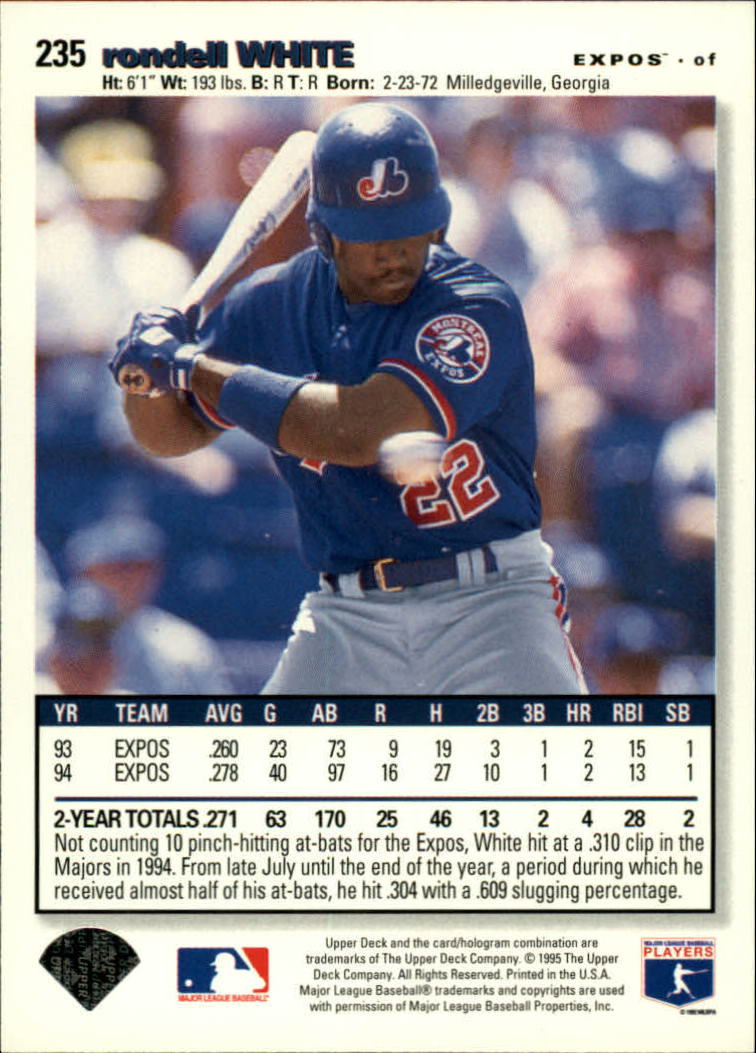 1995 Collector's Choice #235 Rondell White back image