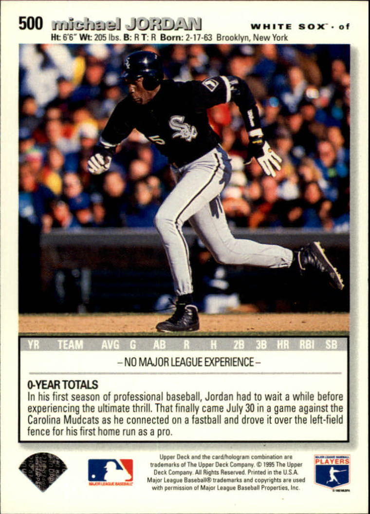 Mavin  1995 Upper Deck MICHAEL JORDAN Baseball Card #200 Chicago White Sox