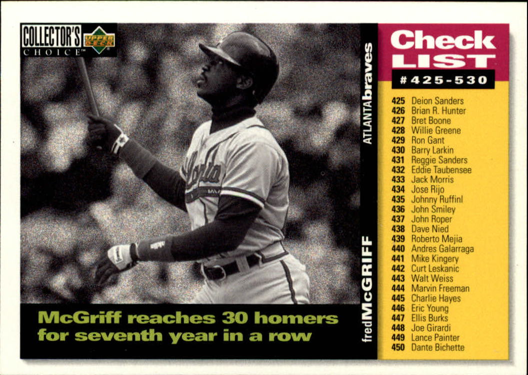 1995 Collector's Choice #530 Fred McGriff CL