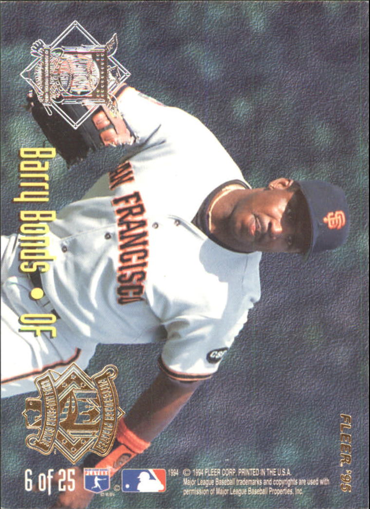 1995 Fleer All-Stars #6 B.Bonds/J.Carter back image