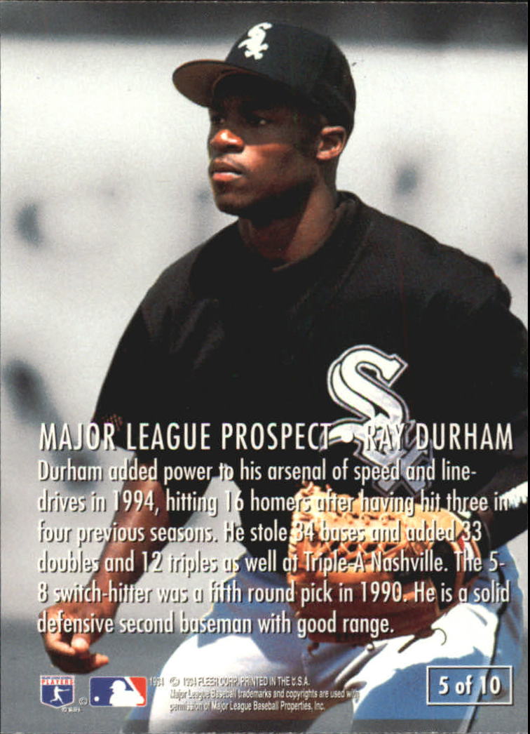 1995 Fleer Major League Prospects #5 Ray Durham back image