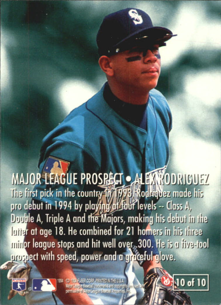 1995 Fleer Major League Prospects #10 Alex Rodriguez back image
