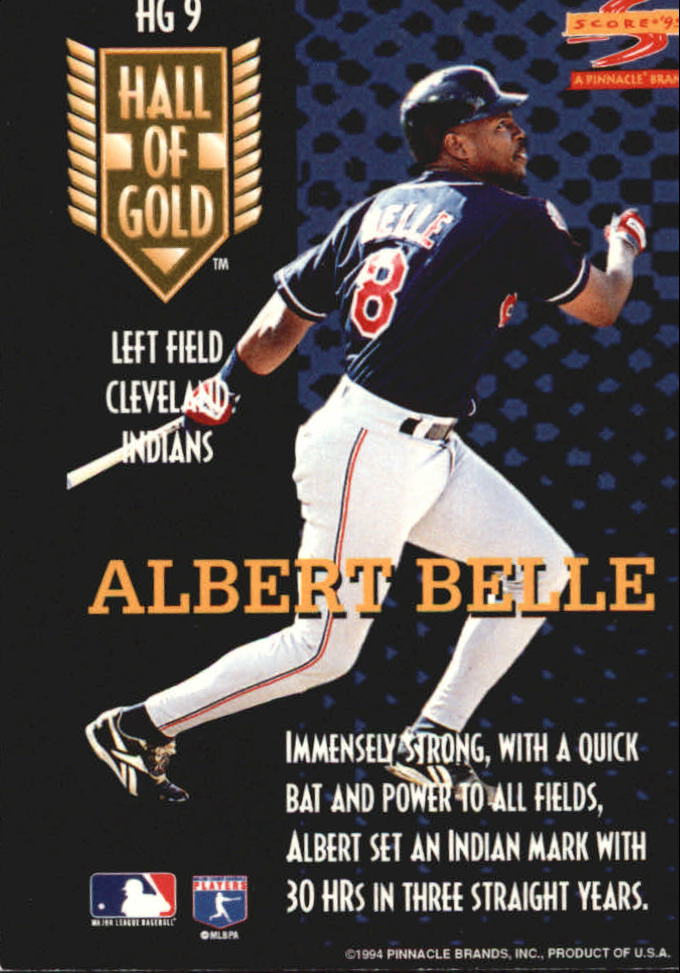 1995 Score Hall of Gold #HG9 Albert Belle back image