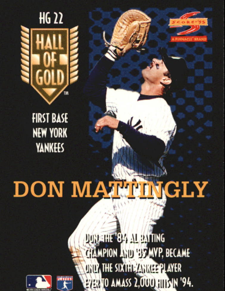 1995 Score Hall of Gold #HG22 Don Mattingly back image