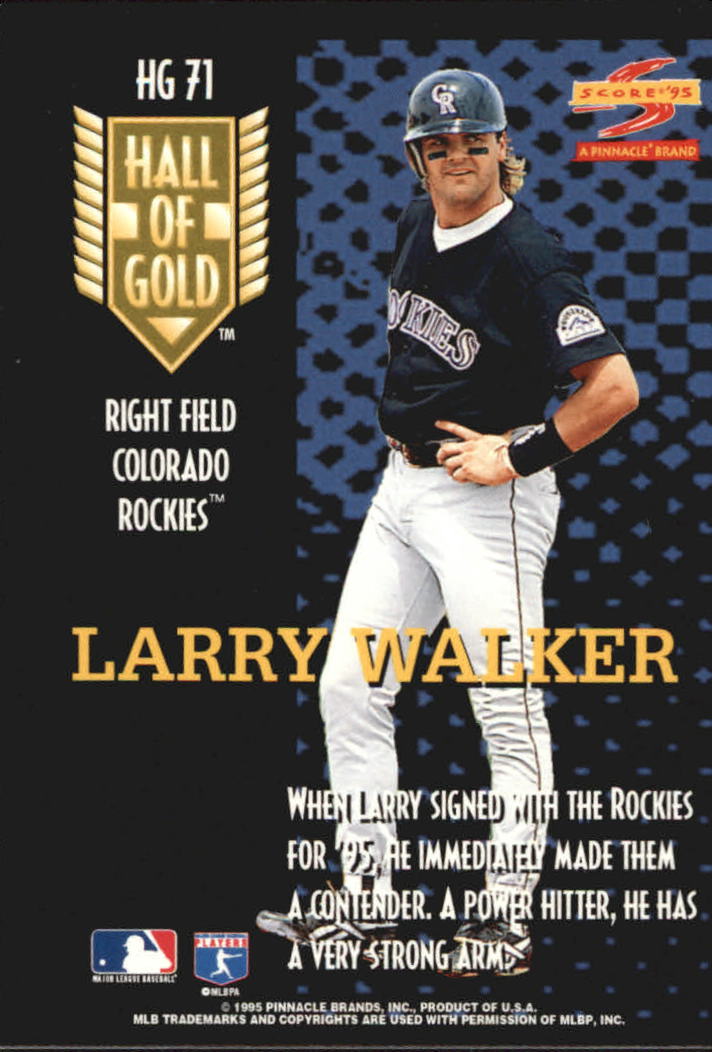 1995 Score Hall of Gold You Trade Em #HG71T Larry Walker back image