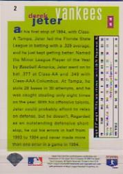 1995 Collector's Choice SE Gold Signature #2 Derek Jeter back image