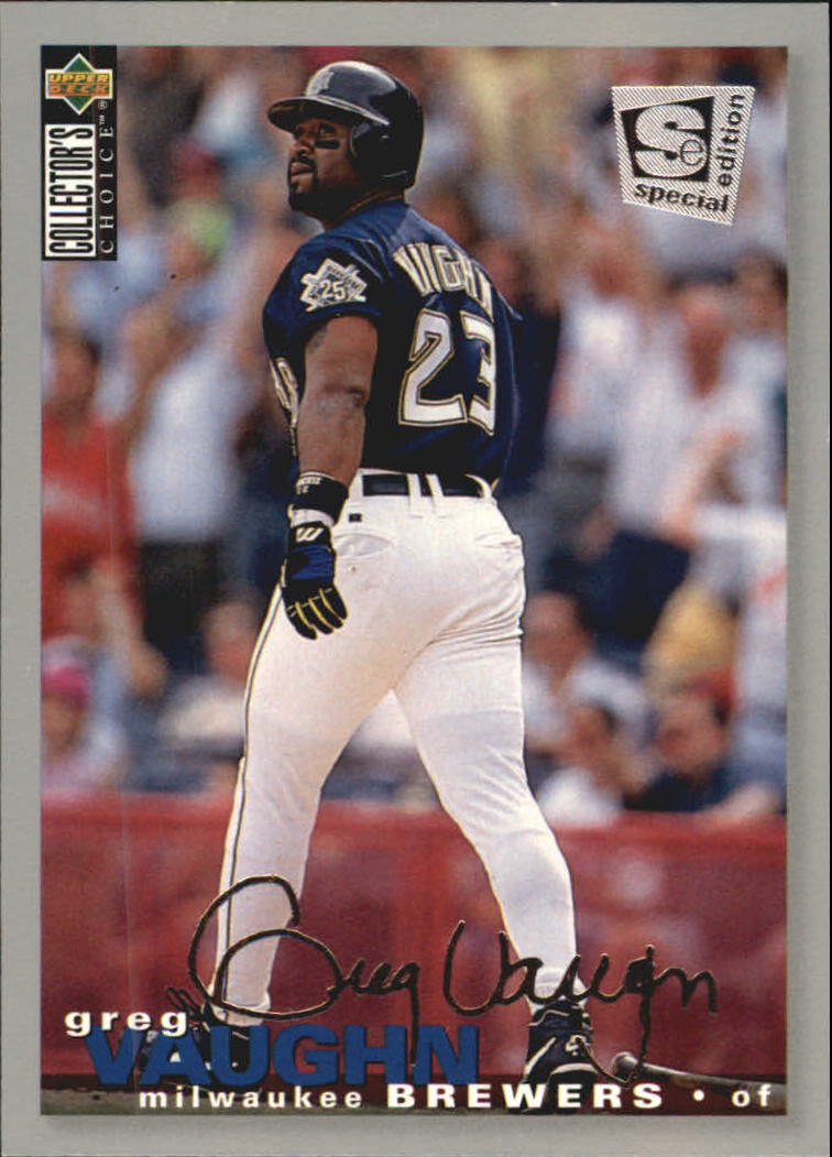 Greg Vaughn 1995 Bazooka #43 Milwaukee Brewers Baseball Card