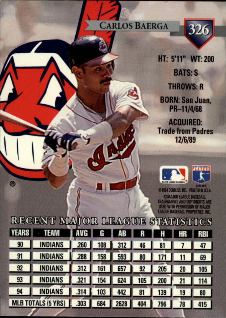 1995 Upper Deck #339 Carlos Baerga Cleveland Indians