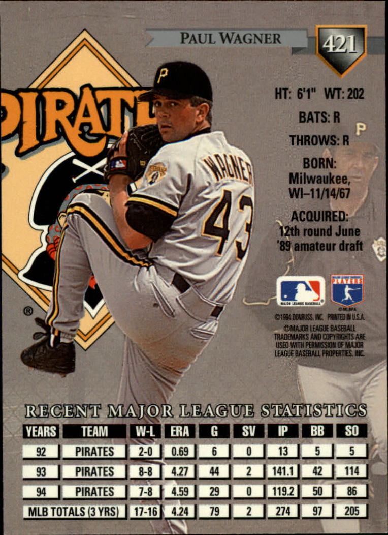 A4353- 1995 Donruss BB Card #s 251-500 +Rookies -You Pick- 15+ FREE US SHIP - Picture 301 of 407