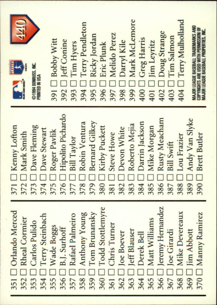 1995 Donruss #440 Don Mattingly CL back image