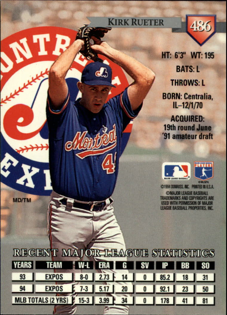 A4353- 1995 Donruss BB Card #s 251-500 +Rookies -You Pick- 15+ FREE US SHIP - Picture 389 of 407