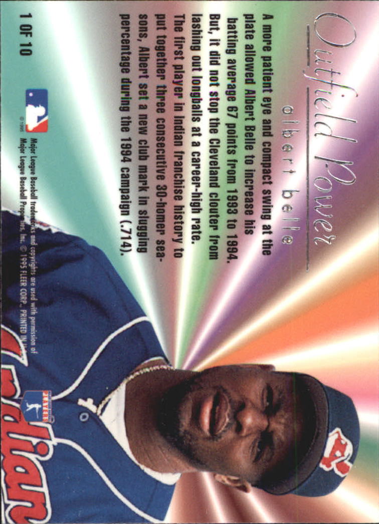 1995 Flair Outfield Power #1 Albert Belle back image