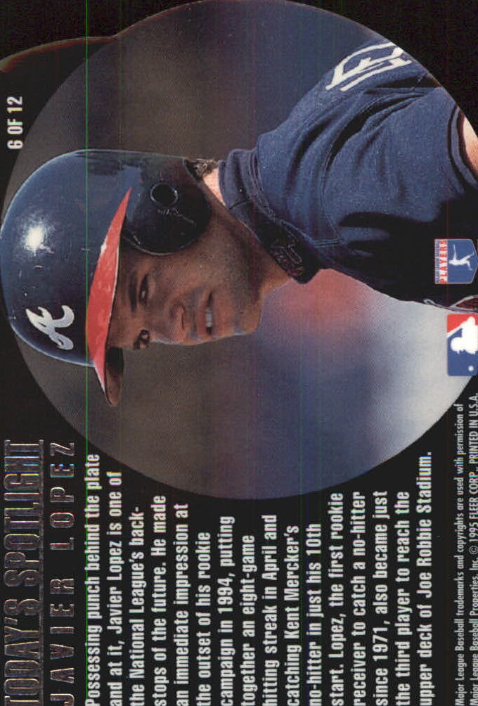 1995 Flair Today's Spotlight #6 Javier Lopez back image