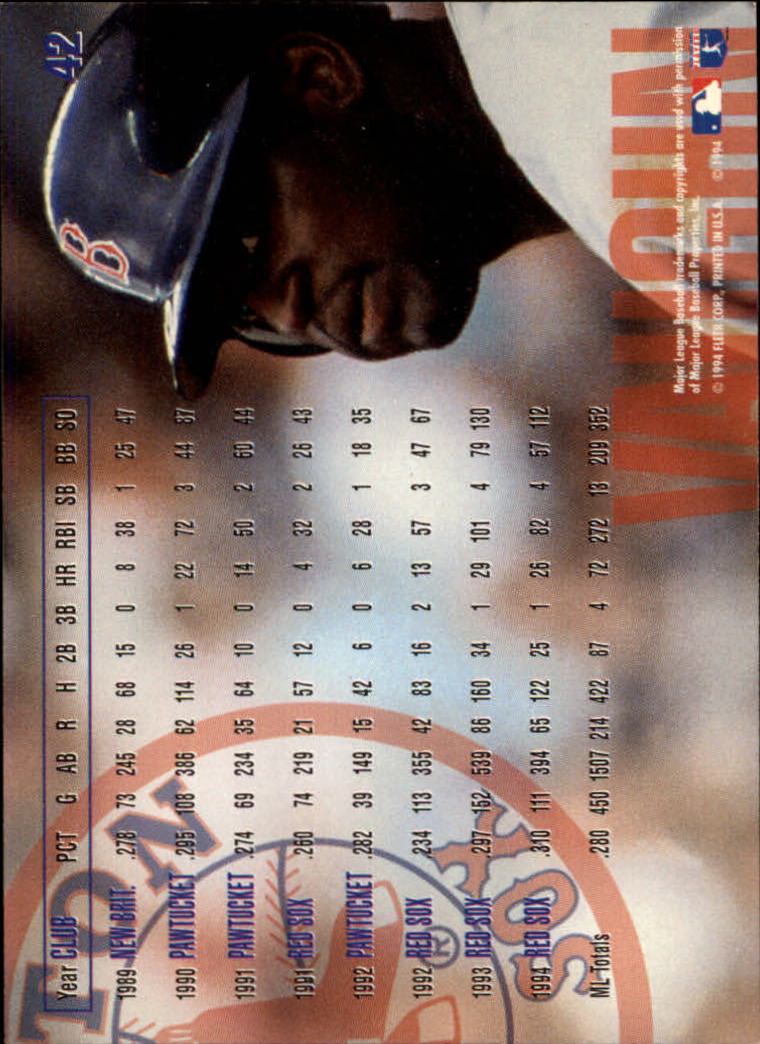 1995 Fleer #42 Mo Vaughn back image