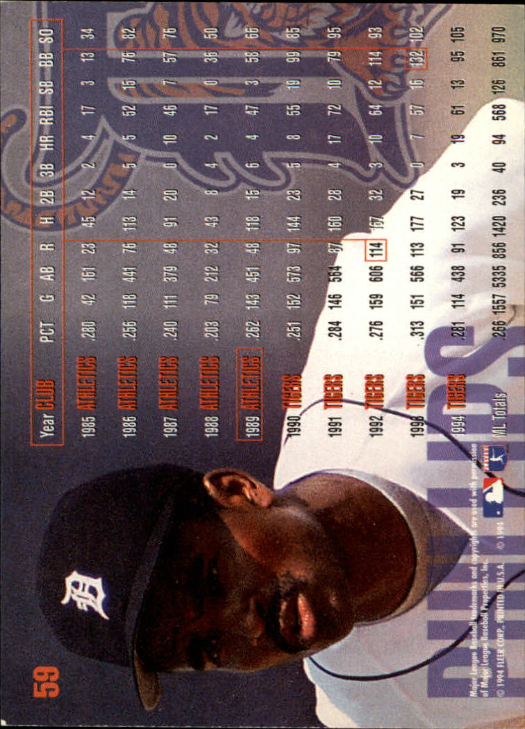 1995 Fleer #59 Tony Phillips back image