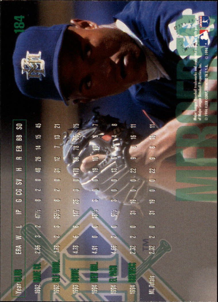 1995 Fleer #184 Jose Mercedes back image