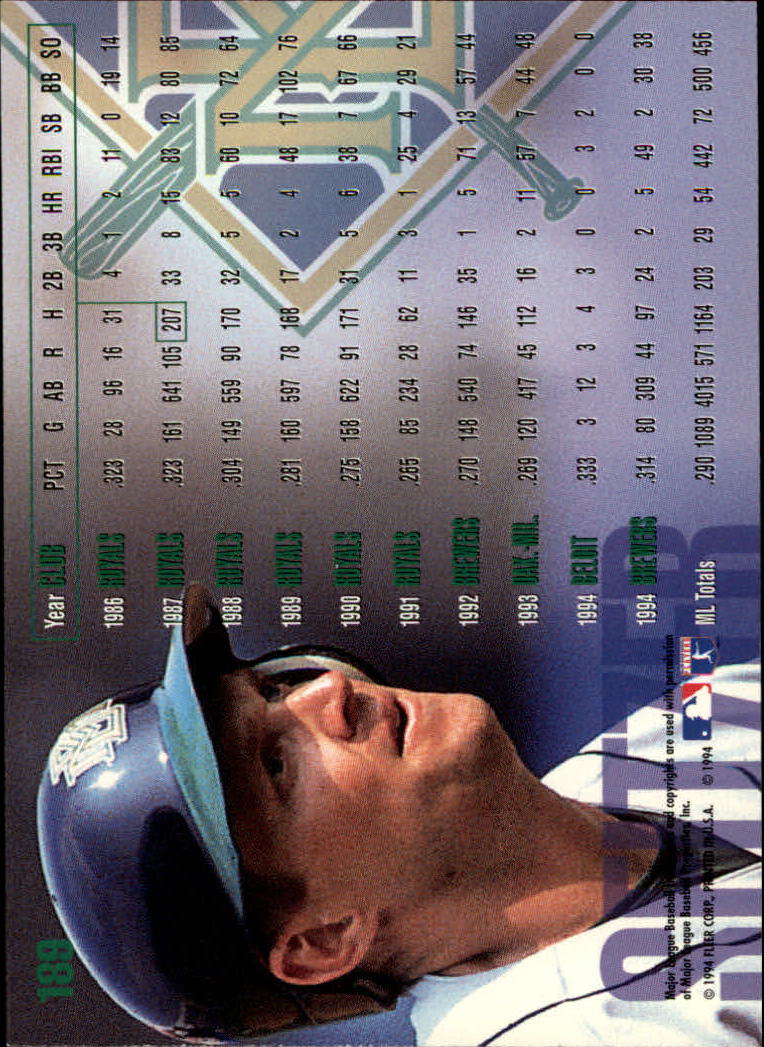 1995 Fleer #189 Kevin Seitzer back image