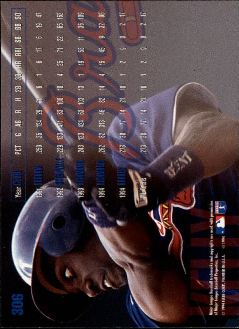1995 Fleer #306 Mike Kelly back image