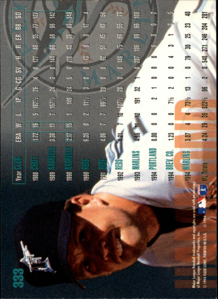 1995 Fleer #333 Chris Hammond back image