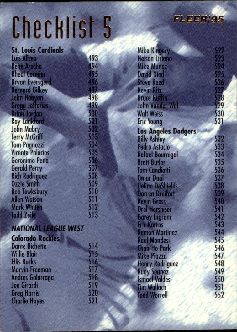 B2004- 1995 Fleer Baseball Cards 501-600 +Inserts -You Pick- 15+ FREE US SHIP - Picture 176 of 205