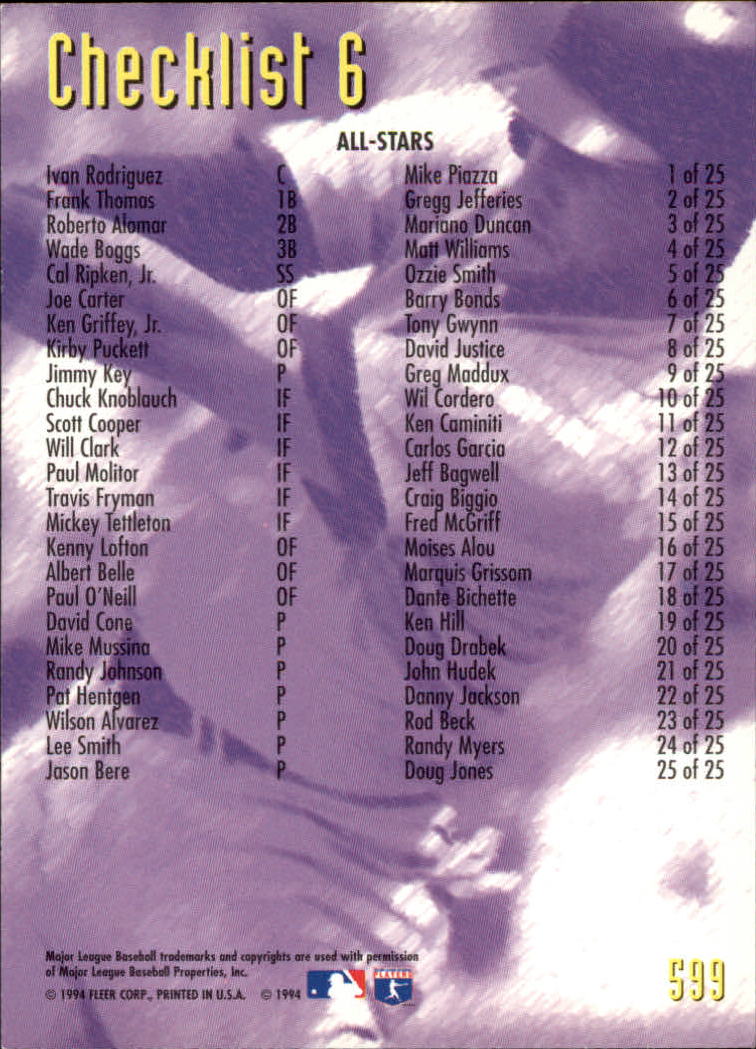 B2004- 1995 Fleer Baseball Cards 501-600 +Inserts -You Pick- 15+ FREE US SHIP - Picture 179 of 205