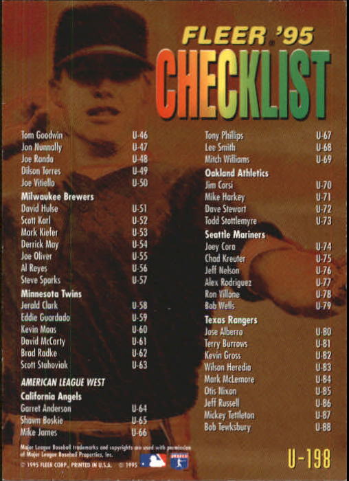 1995 Fleer Update Baseball "Main Set" Base Cards - Picture 391 of 395