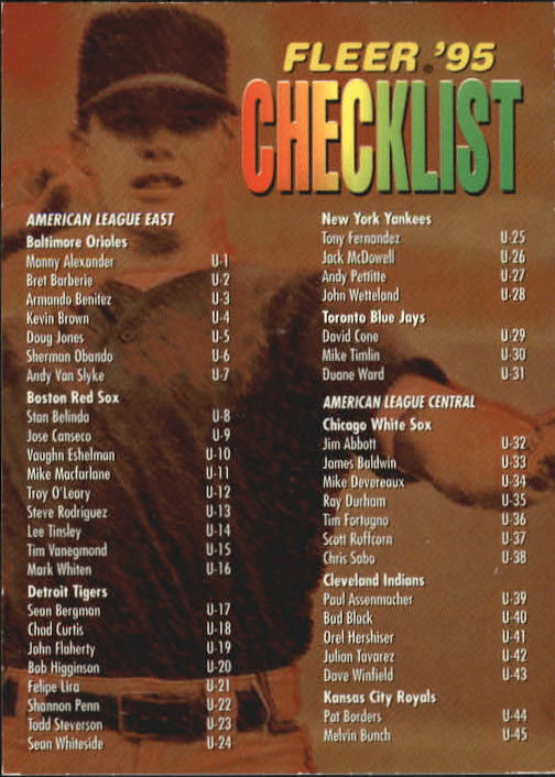 1995 Fleer Update Baseball "Main Set" Base Cards - Picture 390 of 395