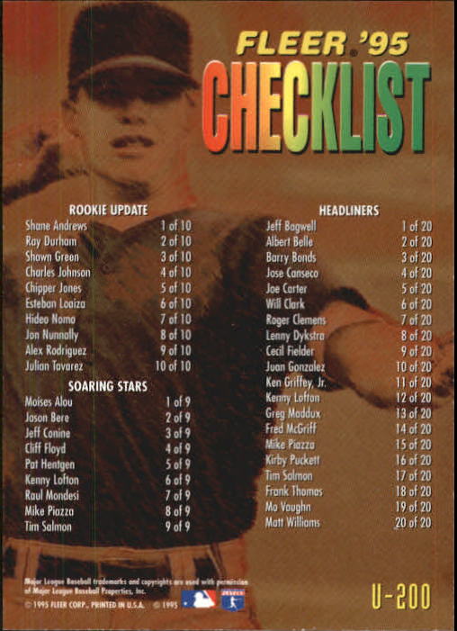 1995 Fleer Update Baseball "Main Set" Base Cards - Picture 395 of 395