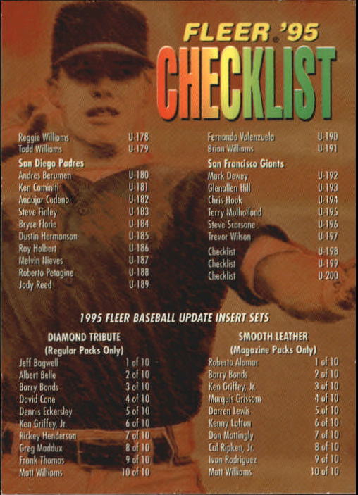 1995 Fleer Update Baseball "Main Set" Base Cards - Picture 394 of 395