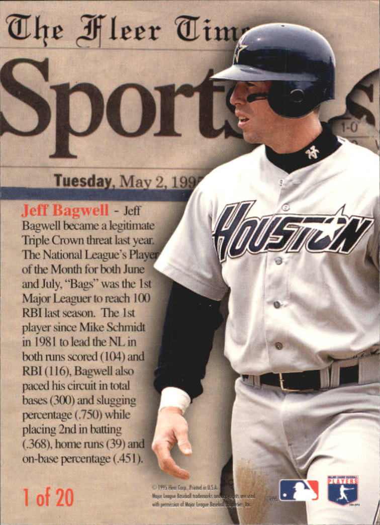 1995 Fleer Update Headliners #1 Jeff Bagwell back image