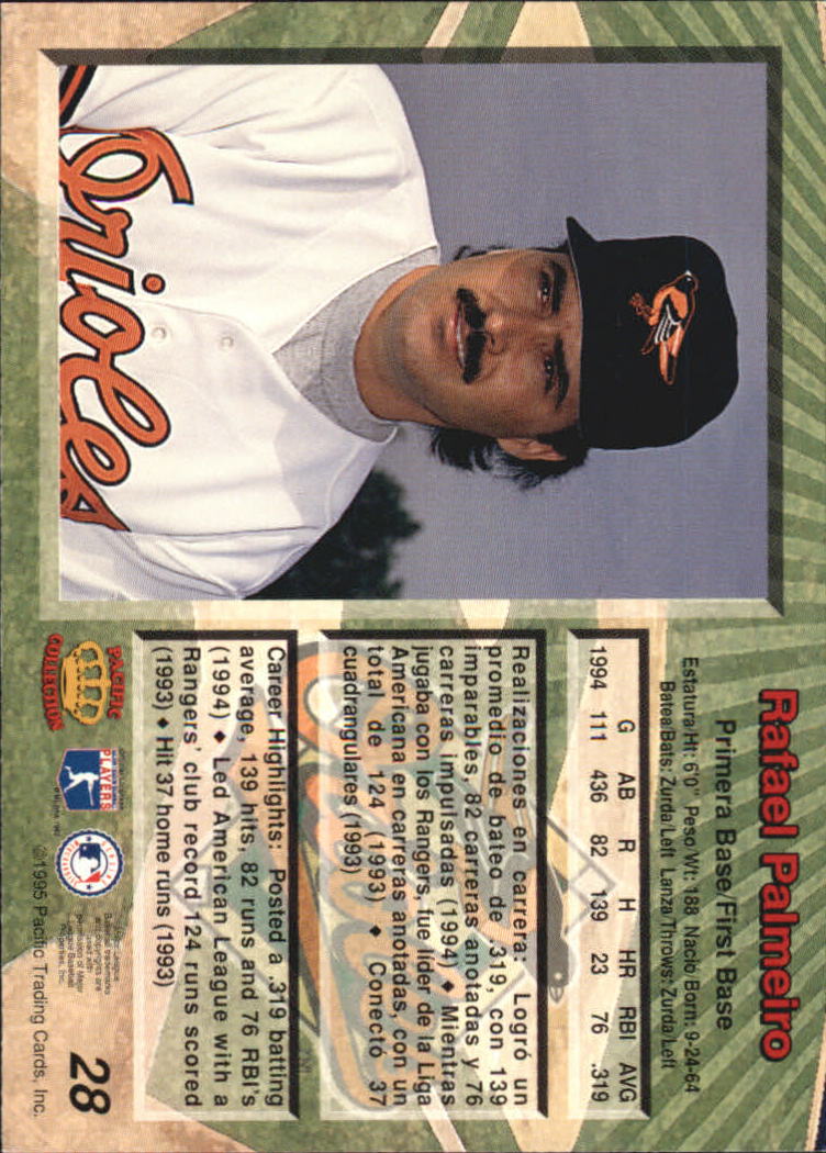 B1554- 1995 Pacific Baseball Cards 1-250 +Rookies -You Pick- 15+ FREE US SHIP - Picture 57 of 447