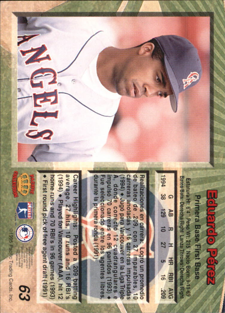 B1554- 1995 Pacific Baseball Cards 1-250 +Rookies -You Pick- 15+ FREE US SHIP - Picture 127 of 447