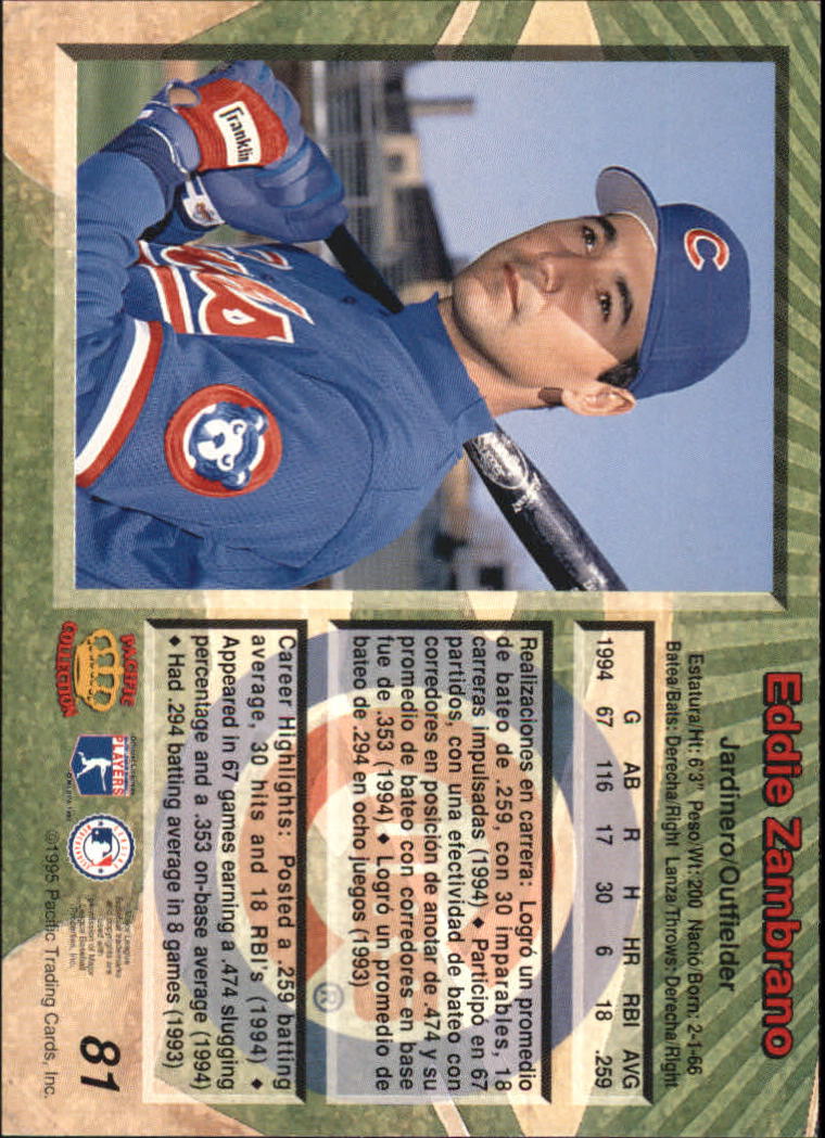 B1554- 1995 Pacific Baseball Cards 1-250 +Rookies -You Pick- 15+ FREE US SHIP - Picture 157 of 447