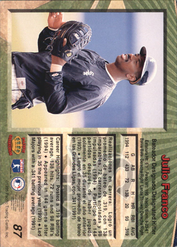 B1554- 1995 Pacific Baseball Cards 1-250 +Rookies -You Pick- 15+ FREE US SHIP - Picture 165 of 447