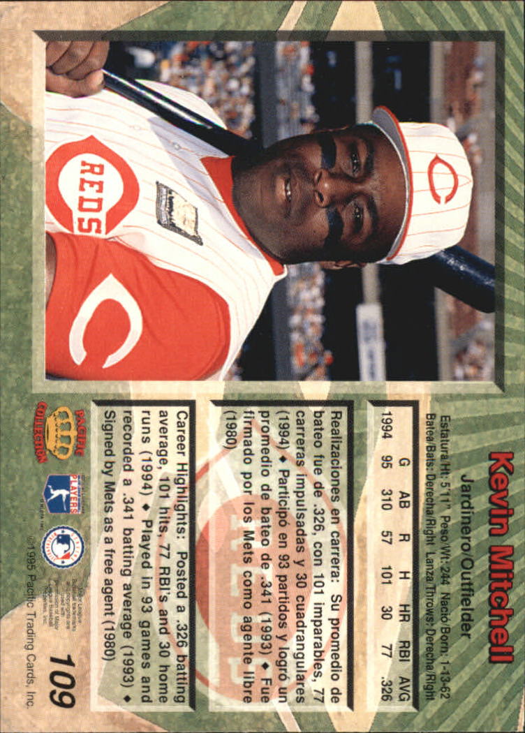 B1554- 1995 Pacific Baseball Cards 1-250 +Rookies -You Pick- 15+ FREE US SHIP - Picture 209 of 447