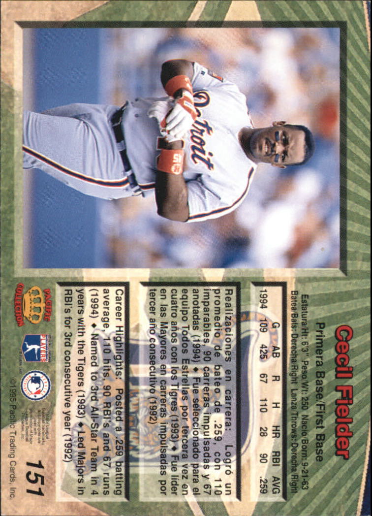 B1554- 1995 Pacific Baseball Cards 1-250 +Rookies -You Pick- 15+ FREE US SHIP - Picture 293 of 447