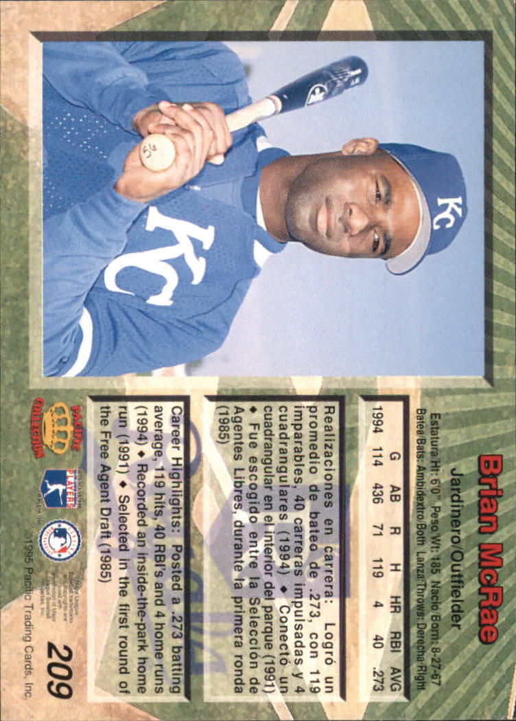 B1554- 1995 Pacific Baseball Cards 1-250 +Rookies -You Pick- 15+ FREE US SHIP - Picture 365 of 447