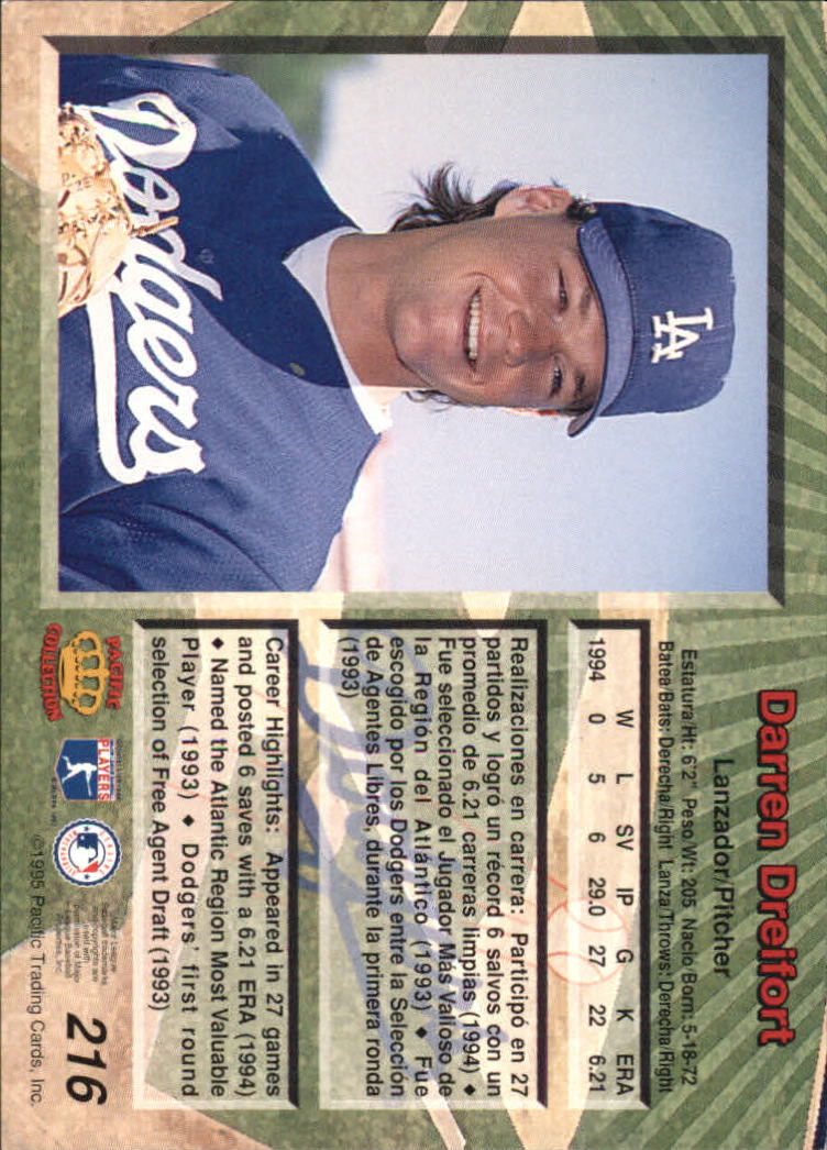 B1554- 1995 Pacific Baseball Cards 1-250 +Rookies -You Pick- 15+ FREE US SHIP - Picture 379 of 447