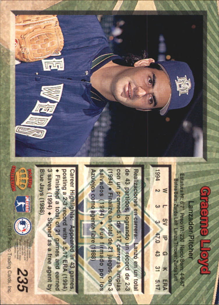 B1554- 1995 Pacific Baseball Cards 1-250 +Rookies -You Pick- 15+ FREE US SHIP - Picture 385 of 413