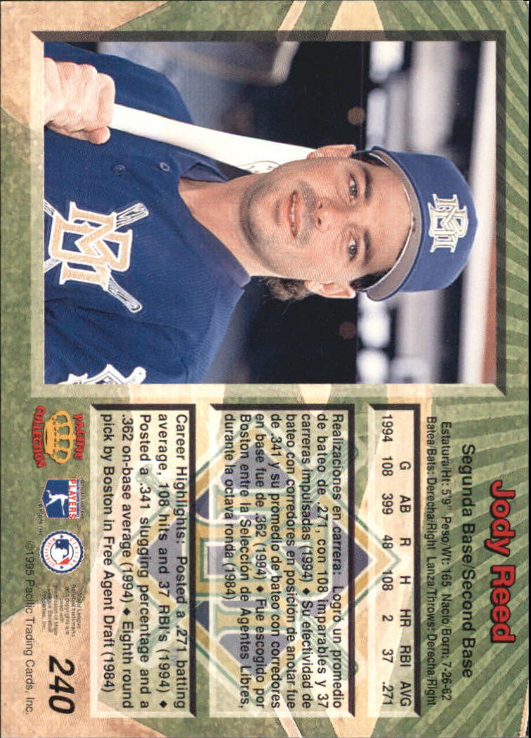 B1554- 1995 Pacific Baseball Cards 1-250 +Rookies -You Pick- 15+ FREE US SHIP - Picture 395 of 413