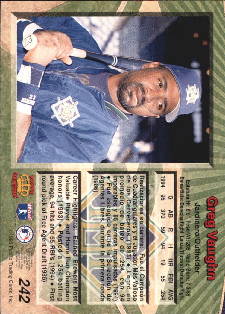 B1554- 1995 Pacific Baseball Cards 1-250 +Rookies -You Pick- 15+ FREE US SHIP - Picture 431 of 447