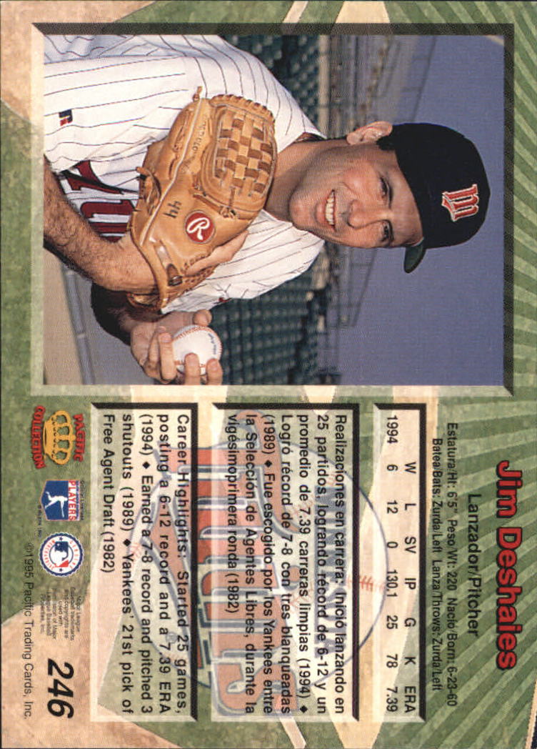 B1554- 1995 Pacific Baseball Cards 1-250 +Rookies -You Pick- 15+ FREE US SHIP - Picture 407 of 413