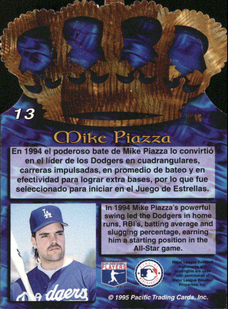 1995 Pacific Gold Crown Die Cuts #13 Mike Piazza back image