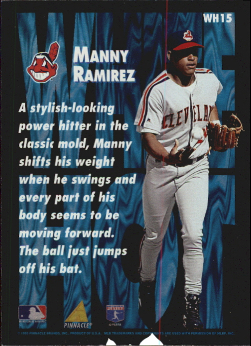 1995 Pinnacle White Hot #WH15 Manny Ramirez back image