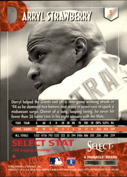 1995 Select (Pinnacle) Baseball "Main Set" Base Cards - Picture 11 of 472