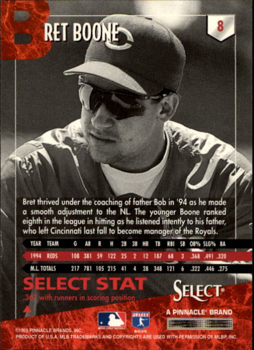 1995 Select #8 Bret Boone back image