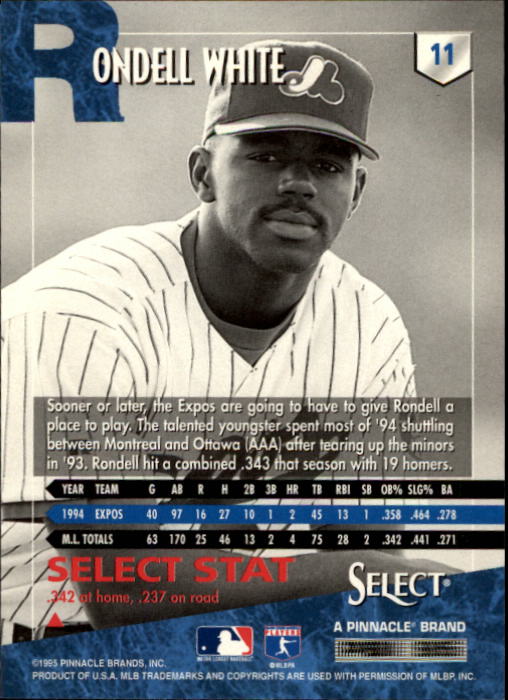 1995 Select (Pinnacle) Baseball "Main Set" Base Cards - Picture 23 of 472