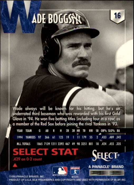 1995 Select (Pinnacle) Baseball "Main Set" Base Cards - Picture 31 of 472