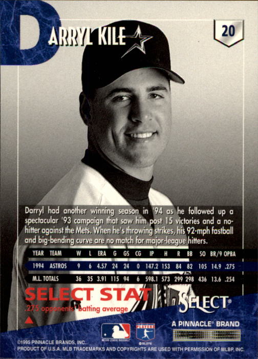 1995 Select (Pinnacle) Baseball "Main Set" Base Cards - Picture 39 of 472