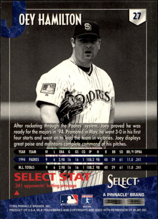 1995 Select (Pinnacle) Baseball "Main Set" Base Cards - Picture 53 of 472